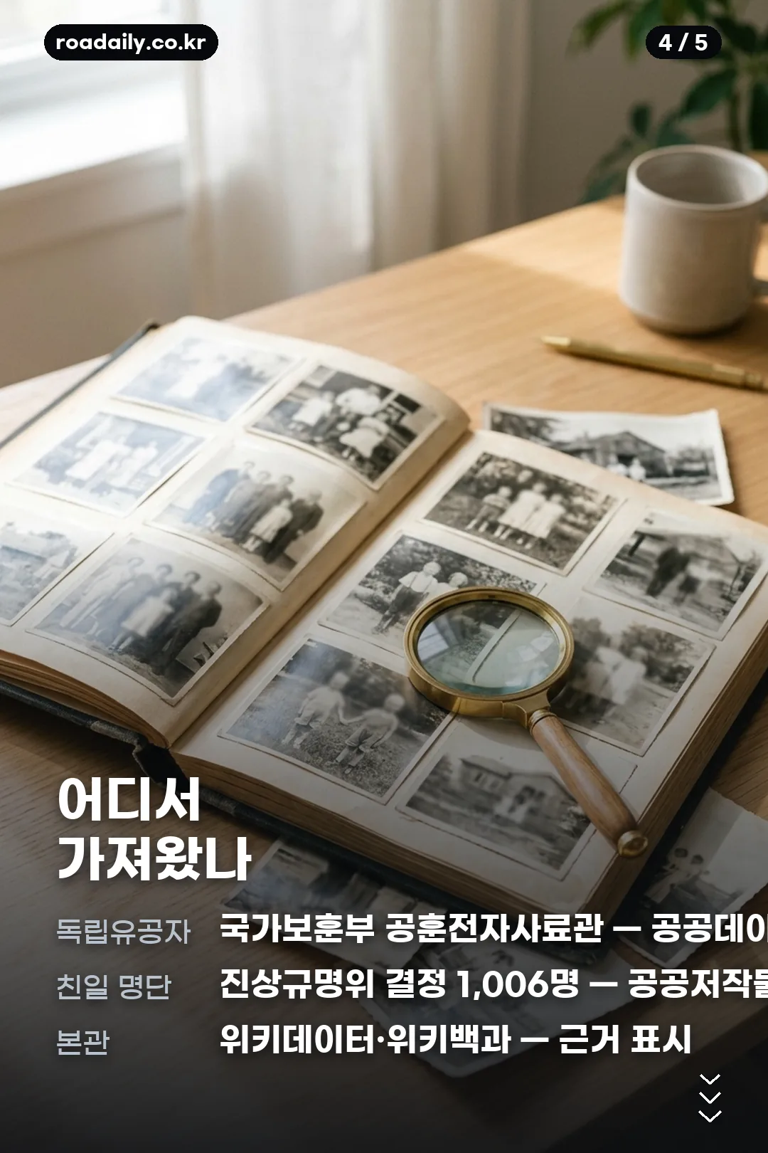 친일반민족행위자 스캐너 안내 카드 4