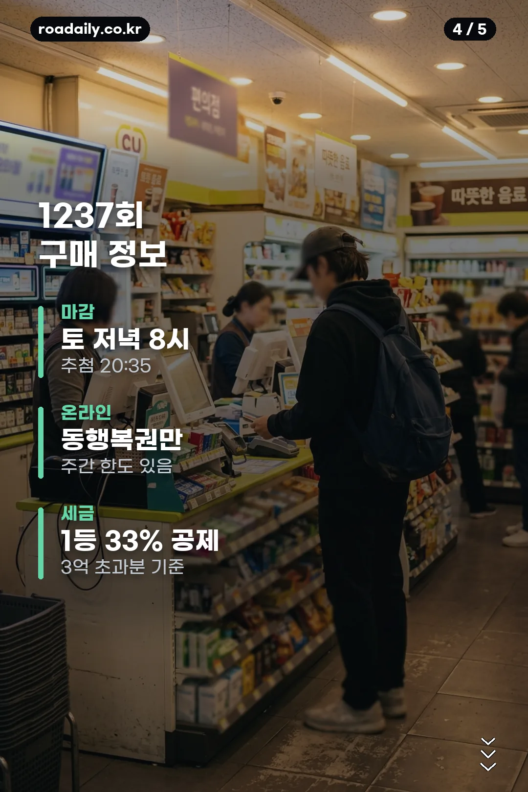 로또 1237회 예상번호 안내 카드 4